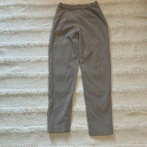 Gap stretch pants khaki side zipper straight cotton spandex leg womens size 6 R